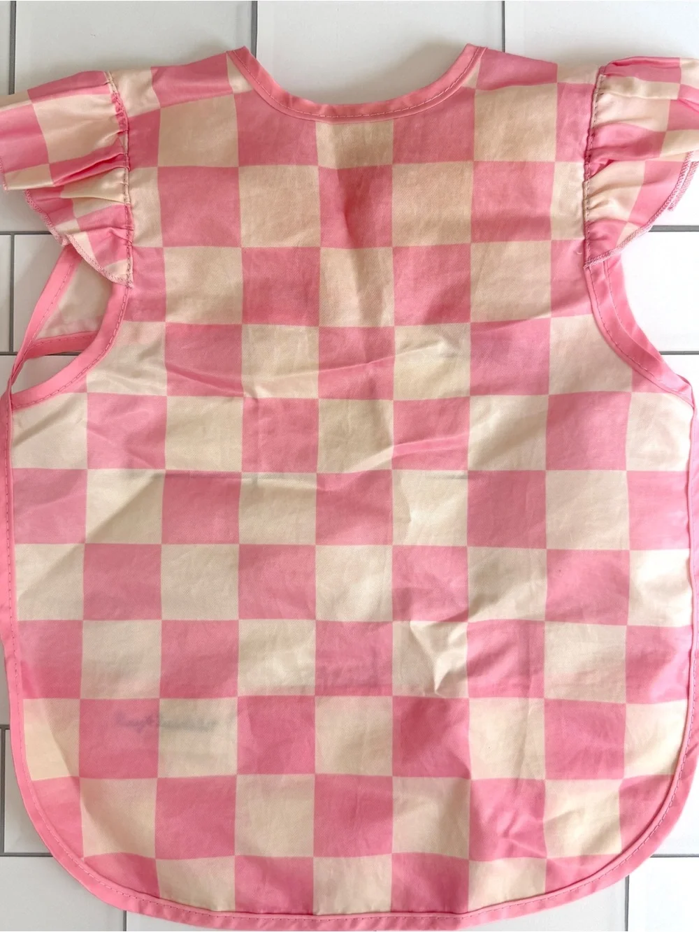 6-24M🫟 Tiny Twinkle 5 Pack Waterproof Ruffle Apron Bibs Solids Floral Checkered